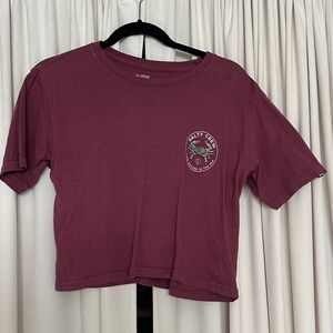 Salty Crew Maroon Cropped Tee with Chest Emblem